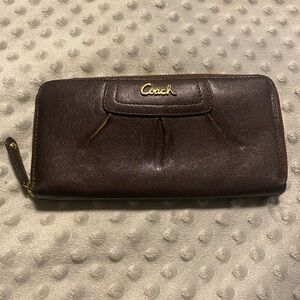 Leather Coach Wallet brown